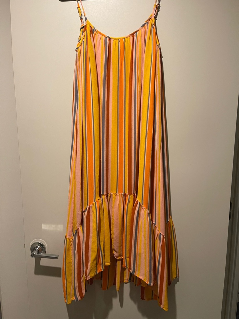 Allsaints Paola Striped Yellow Multi-Color Maxi Sundress - Picture 2 of 4